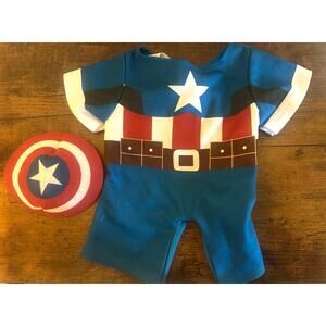 Build A Bear Work Shop Marvel Captain American Costume W/ Hat